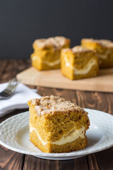 Butter and flour (or spray with a non stick spray that contains flour) a 10 inch (25 cm) bundt pan. Pumpkin Coffee Cake with cream cheese and streusel topping ...