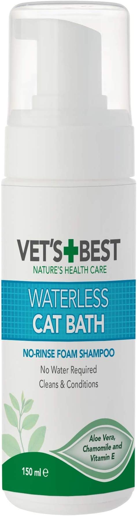 vet s best waterless cat bath no rinse waterless dry shampoo for cats 150ml uk