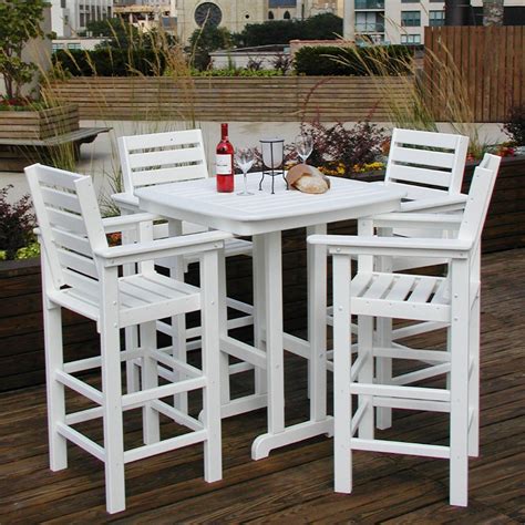 Polywood® Captain 5 Pc Recycled Plastic Bar Height Dining Set