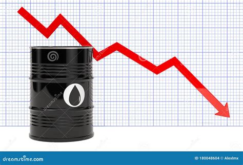 Oil Price Fall Down Concept 3d Rendering Stock Illustration