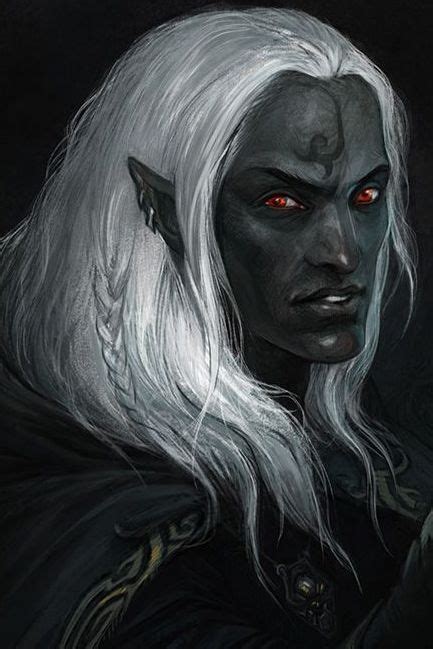 Pnj Portrait Alternatif Sarith Drow Male Dark Elf Dark Fantasy Art