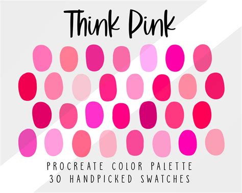 Pink Procreate Color Palette Color Swatches Ipad Procreate Etsy
