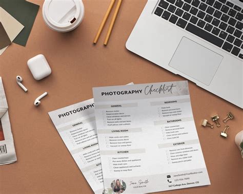 Photography Checklist Canva Template Real Estate Marketing Brand