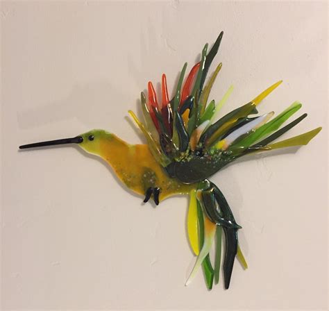 Hummingbirds Fused Glass Etsy