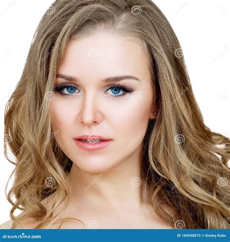 Beauty Portrait Of Blonde Woman With Wavy Hair Stock Image Image Of Beautiful Healthy