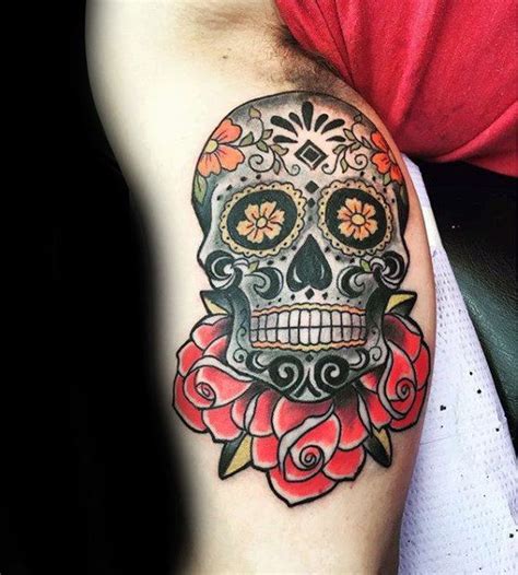 Stunning Sugar Skull Tattoo Designs For Men Guide Sugar Skull Tattoos Mexican