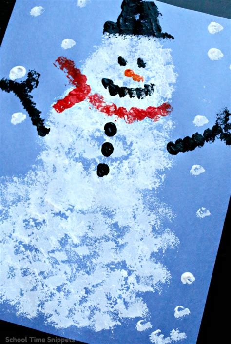 Snowman Pom Pom Painting Craft School Time Snippets