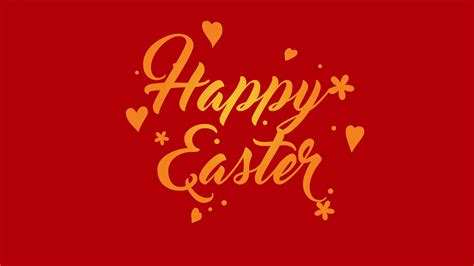 Animated Closeup Happy Easter Text On Red Stock Motion Graphics Sbv
