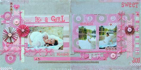 Its A Girl Scrapbook Page Kit Scraptique Inc