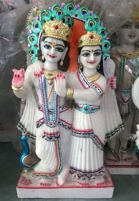 white and golden hindu marble lord krishna moorti size min 12 inch to 150 inch at rs 25000 in