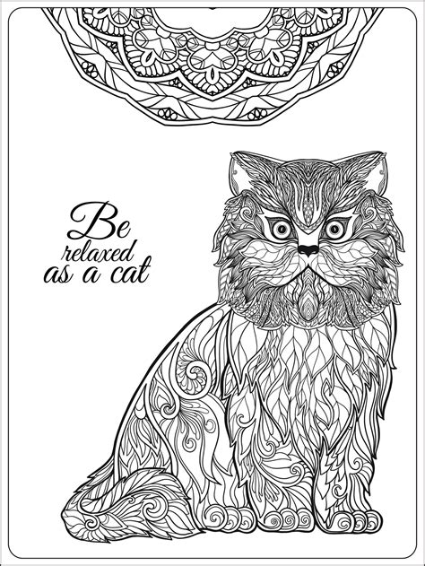 Pages be relaxing as a cat by elena besedina | Cats - Coloring pages