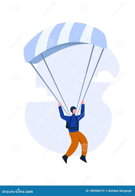 Paraglider Flying On A Gliding Parachute The Concept Of Paragliding