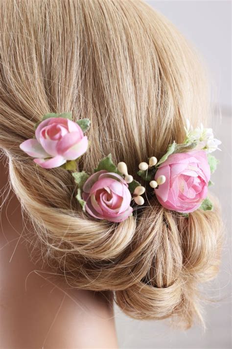 Beautiful Silk Flower Bobby Pins Set Of 3they Are Perfect Accessory