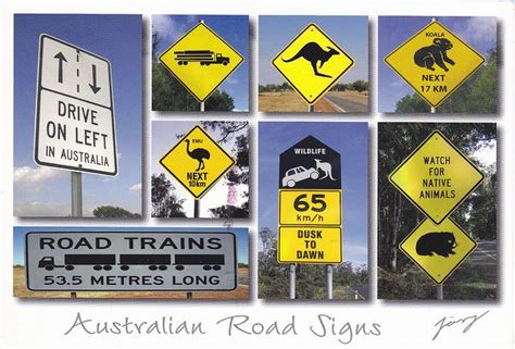 Australia Road Signs Postcard Sign Tag From Vanialee Australia