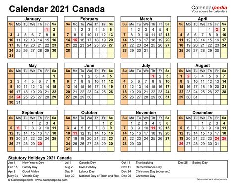 Downloadable 2021 Canadian Calendar Calendar 2021
