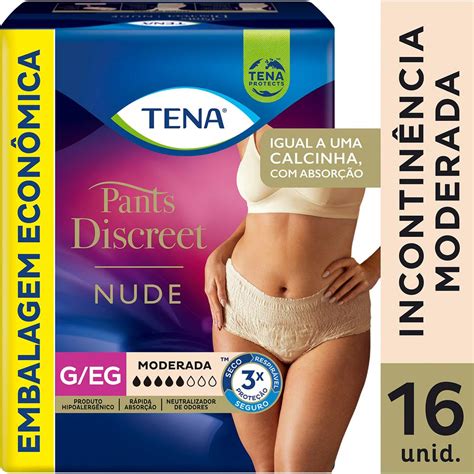 Fralda Calcinha Descart Vel Roupa Intima Tena Pants Discreet Nude G Eg Unidades Shopee Brasil