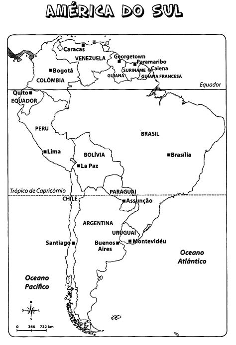 Mapas Da América Do Sul Para Imprimir E Colorir
