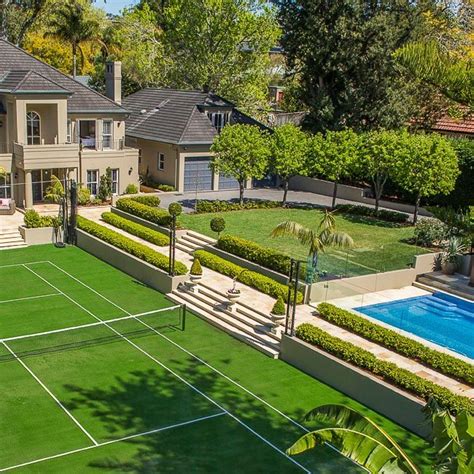 Traditional Architecture With Tennis Court Swimming Pool Formal