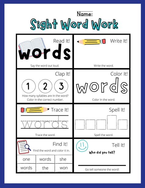 Printable Fry 1st 100 Sight Words Work Sheets Fry First 100 Back To