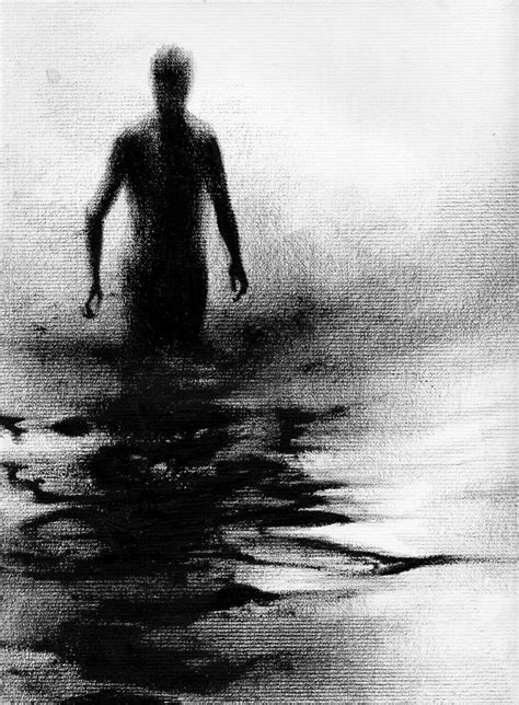 Haunting Figure Drawing Water Wading Gothic By Claralieufineart