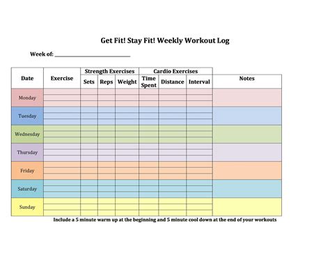 Effective Workout Log Calendar Templates ᐅ TemplateLab