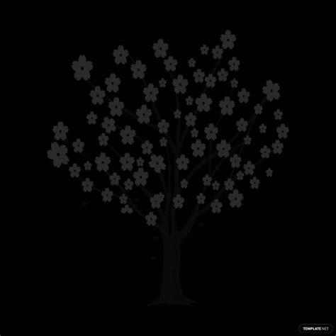 Cherry Blossom Tree Silhouette In Psd Illustrator Svg  Eps Png