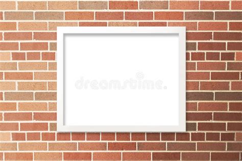 Poster Mockup With White Frame On Red Brick Wall Stock Photo Image Of