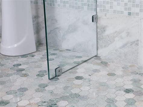 Calacatta blanco pattern polished marble mosaic tile. Caribbean Green Hexagon Tumbled Marble Mosaic in 2020 ...