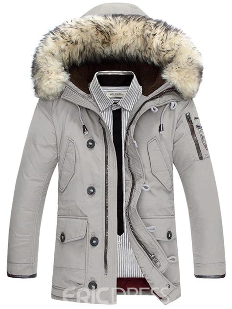 Ericdress Plain Thick Zipper Hooded Mens Winter Coats 13251711 - Ericdress.com