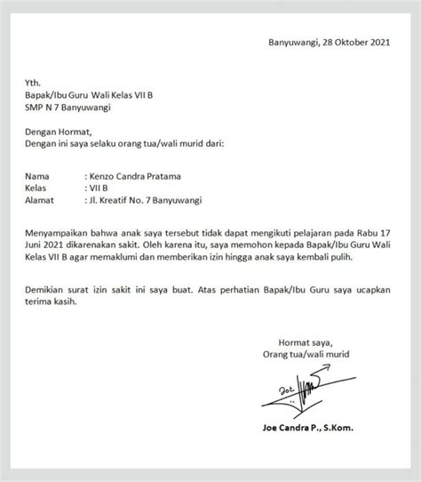 Surat Sakit Sekolah - Homecare24