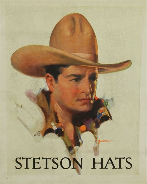 Stetson Hat Advertising Window Card Cowboy Ca 1920 Cowboy Art