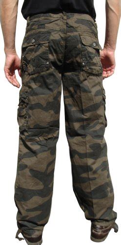 Stone Touch Mens Military Style Cargo Pants 32x32 Brown Camo 27c1