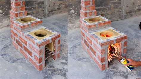 How To Make A Beautiful And Simple 2 In 1 Wood Stove From Red Bricks