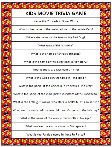 What's better than printing out fun & free printable baby shower games? 8 Best Images of Printable Disney Trivia - Disney Trivia Game Printable, Snow White and Disney ...