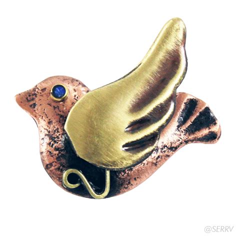 Accessories Copper And Brass Dove Pin