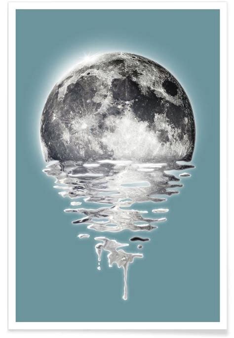 Melting Moon Poster Moon Poster Poster Moon Drawing