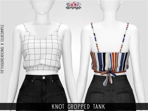 Elliesimple Knot Cropped Tank Sims 4 Clothing Sims 4 Toddler Sims