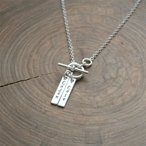 Personalized Name Necklace Hand Stamped Sterling Tristan Necklace