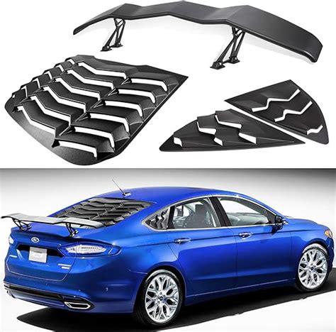 Rear And Side Window Louvers And Trunk Wing Spoiler For Ford