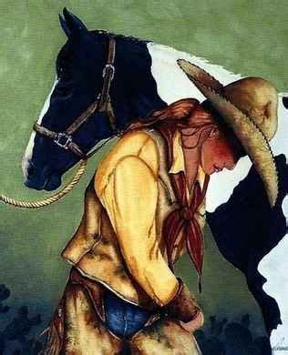 Cowgirl Paintings Photo Gettin Ready For Work Rated Rating 0 0 By 0