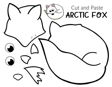 Easy Cut And Paste Arctic Fox Craft For Kids Simple Mom Project