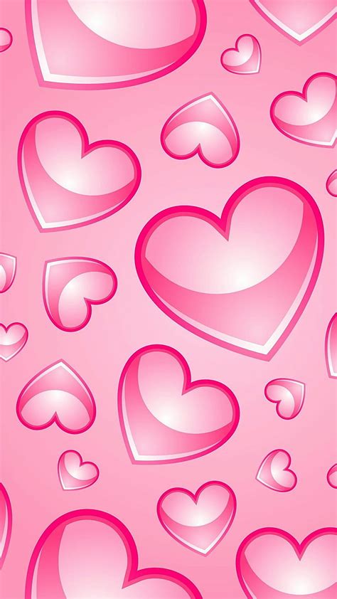Pink Hearts Hd Phone Wallpaper Peakpx