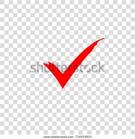 Red Check Mark Icon Mark Vote Stock Vector Royalty Free 716919814