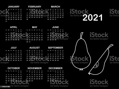 Ilustración De Calendario 2021 Anual La Semana Comienza El Domingo Y Más Vectores Libres De