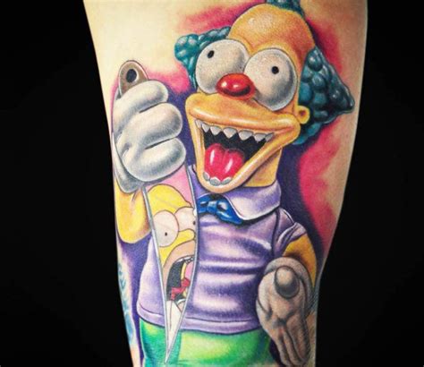 Krusty The Clown Tattoo By Mike Devries Post Clown Tattoo Simpsons Tattoo Tattoos