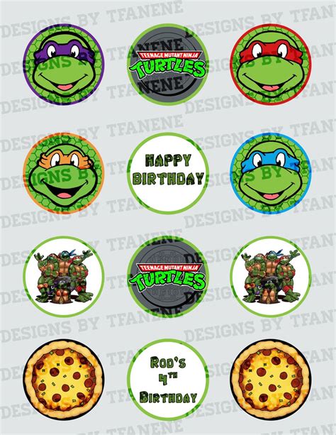 Personalized Teenage Mutant Ninja Turtlestmnt Printable Cupcake