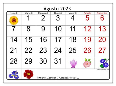 Calendario Agosto 2023 Da Stampare “482ld” Michel Zbinden It