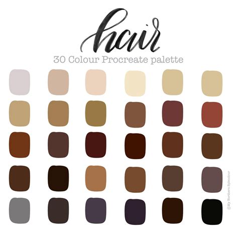 The pastel procreate color palette is a must have for any digital artist. Procreate Colour Palette Hair 30 Colours Instant | Etsy in ...