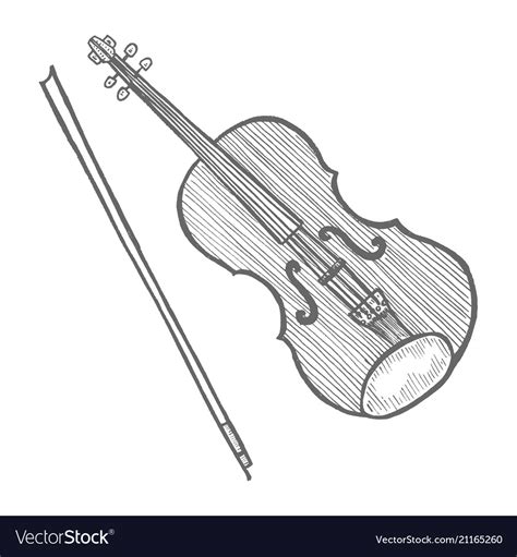 Violin In Hand Drawn Style Royalty Free Vector Image
