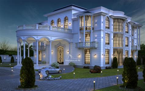 Luxury Villa Exterior Design On Behance Desain Rumah Modern Desain